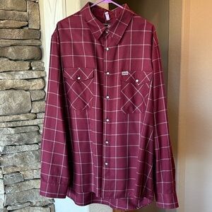 DIXXON Maroon Plaid Button-Down Shirt